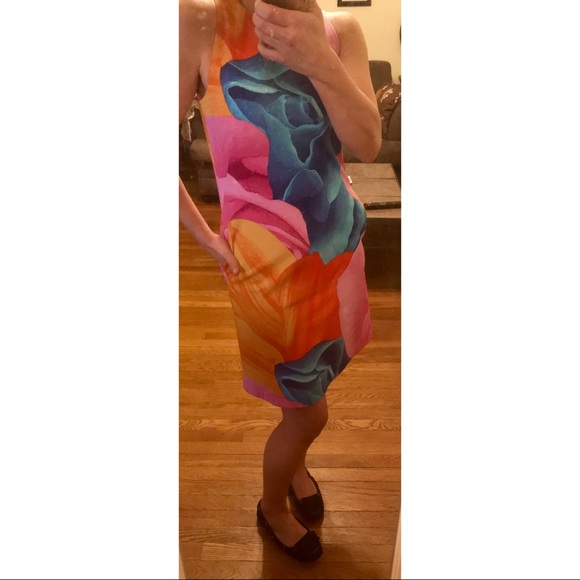 •ultra•rare• ‘Jasmine’ Vibrant Floral Watercolor Shift Dress • Size M - Picture 6 of 7